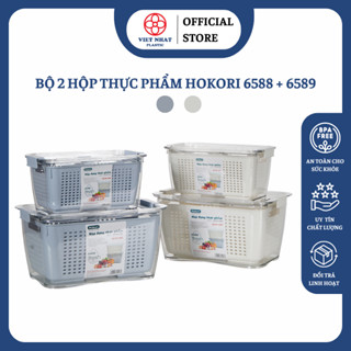 Hộp Nhựa Đựng Thực Phẩm 2 Lớp Để Tủ Lạnh Có Lỗ Thoát Nước Khóa Thoát Khí Dễ Dàng Bảo Quản Rau Củ