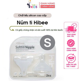 Núm ti bình sữa hibee Hàn quốc, núm mềm vượt trội bé hợp tác ti bình nhanh