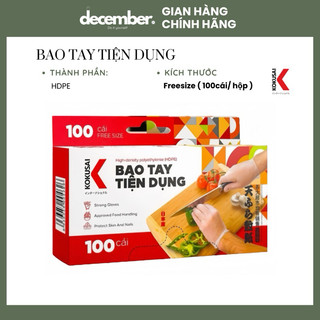 Hộp 100 cái bao tay tiện dụng freesize kokusai