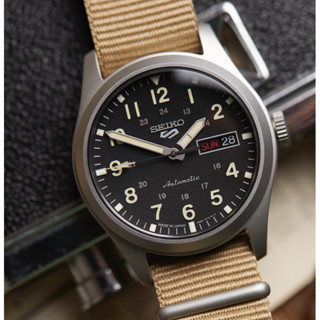  ĐỒNG HỒ NAM CHÍNH HÃNG Seiko 5 SRPG35K1 Automatic Sports Black Dial Brown Nato Strap For Men 