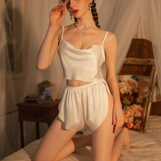 Bộ ngủ short lụa pyjama mềm mại cao cấp đầm hai dây sang trọng - Sinni54