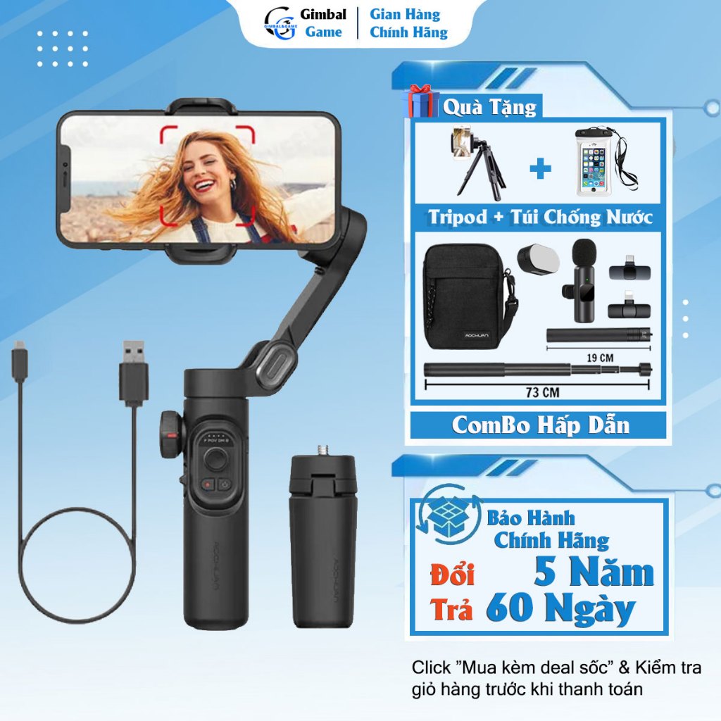 Gimbal chống rung 3 trục AOCHUAN Smart XE, Chụp ảnh và quay video, Trong lượng nhẹ chỉ 350g