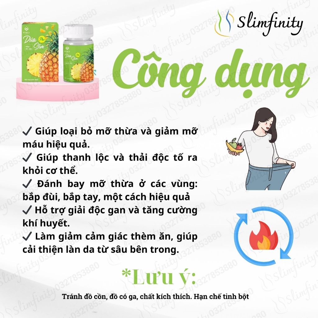 Giảm Cân Dứa Slim Plus Giảm Cân, Giảm Mỡ An Toàn Hiệu Quả