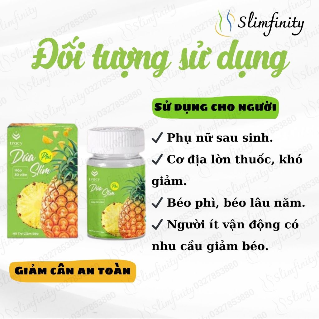 Giảm Cân Dứa Slim Plus Giảm Cân, Giảm Mỡ An Toàn Hiệu Quả