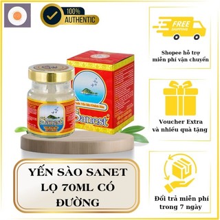 Nước Yến Sào Sanest Có Đường, Không Đường - Lọ 70ml