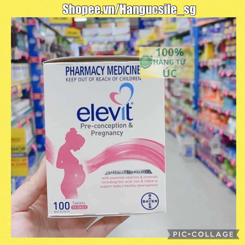 (Date 01/2026) Elevit Vitamin cho bà bầu 100 Viên