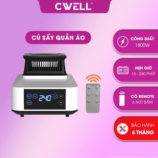 Củ sấy quần áo rời CWell, củ sấy màn hình cảm ứng công nghệ khử khuẩn ion, công suất 1500-1800W MD23