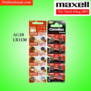 Pin LR1130 AG10 Maxell Camelion Vỉ 10 Viên Thay Máy Tính Casio
