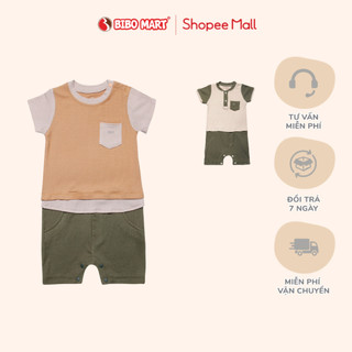 Bộ Bodysuit Cộc Tay Bé Trai Bộ Romper Đùi Chất Liệu Cotton Thấm Hút Mồ Hôi Tốt Thiết Kế Cúc Bấm Tiện Dụng