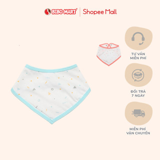 Khăn tam giác sơ sinh Bibo's in tràn xanh nhiều màu sắc chất liệu cotton mềm mịn cho bé trai, bé gái