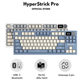 Bàn phím cơ không dây có dây LANGTU LT84 Led RGB, màn hình led, núm điều chỉnh âm lượng, làm việc chơi game