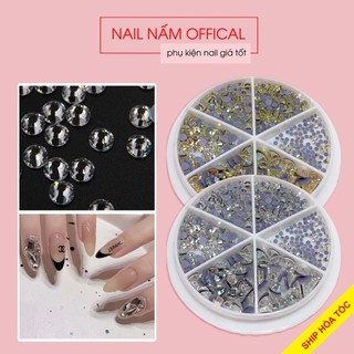 Đá đính móng YHB cao cấp hàng loại 1, khay tròn mix đủ size