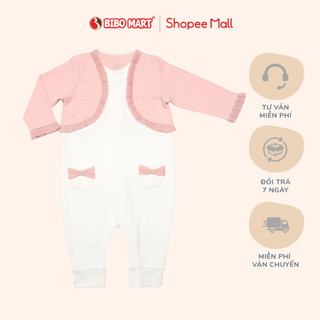 Bộ Liền Thân Romper Bé Gái Bibo's Dài Tay Khoác Hồng Phối Ren Công chúa Đáng Yêu  Cao Cấp Mềm Mịn Thông Thoáng
