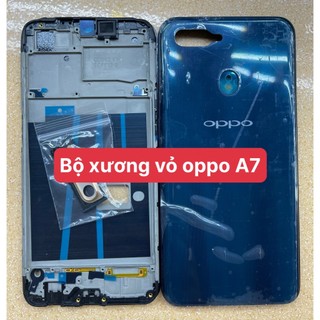 Bộ vỏ+ khay sim+sườn máy+kính camera+phím bấm điện thoại oppo a7-