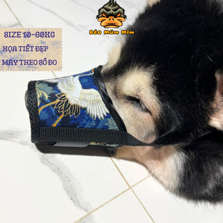 Rọ mõm chó bằng vải rọ mõm chó dành cho chó lớn chắc chắn an toàn họa tiết đẹp10-60kg MM0074