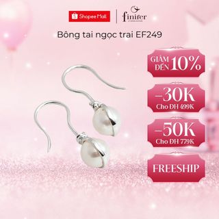 Bông tai ngọc trai thật, bạc quý kim với thiết kế tinh xảo, thanh lịch - EF249 - Finifer by Hoang Gia Pearl