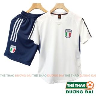 Quần Áo Bóng Đá Đồ Đá Banh ĐT Ý Training Trắng 2024 Thun Mè Cao Cấp Thoáng Khí Thể Thao Đương Đại