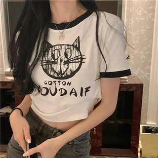 ÁO THỤ CROPTOP VIỀN IN CHÚ MÈO MÉO MEO CRMEOKO