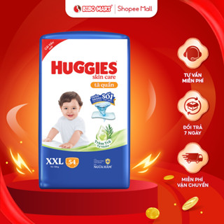  Bỉm Tã Quần Huggies Skincare Tinh Chất Tràm Trà Tự Nhiên Kháng Khuẩn Size XXL54 Cho Bé 14kg  Mẫu Ngẫu Nhiên  - Bibomart 