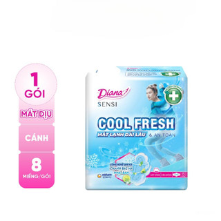 [LOẠI 8 MIẾNG] Băng vệ sinh Diana Sensi Cool Fresh siêu mỏng cánh 23cm (8 miếng)