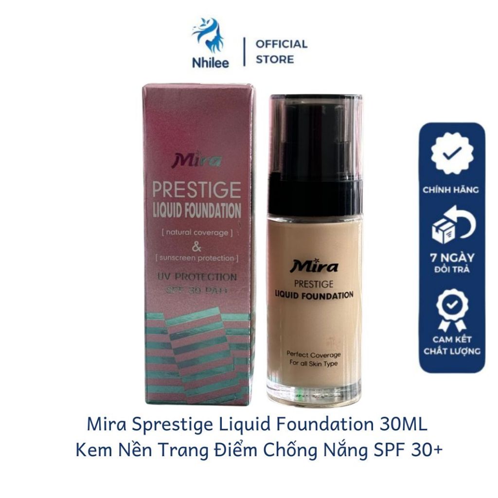 Sprestige Liquid Foundation NL316 kem nền mira số 13, 21, 23 chống nắng, không bóng nhờn 30ml