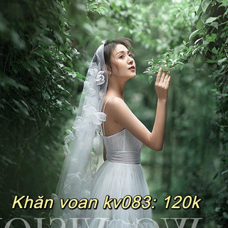 Khăn von, lúp cô dâu phối von hoa KV083