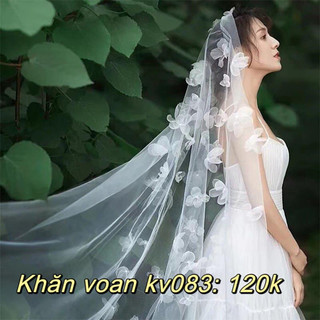Khăn von, lúp cô dâu phối von hoa KV083