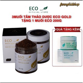 (Combo 3 tặng 1) Muối tắm bé thảo dược Eco Gold 370g- Muối tắm bé Eco Gold- MUỐI TẮM BÉ