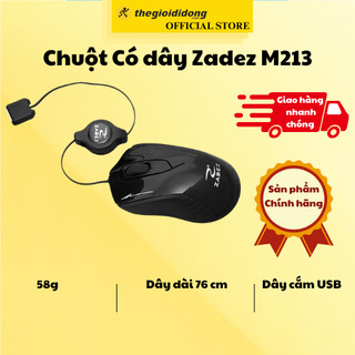 Chuột Có Dây Zadez M213 Đen 1000 DPI - Hàng chính hãng - BH 12 tháng