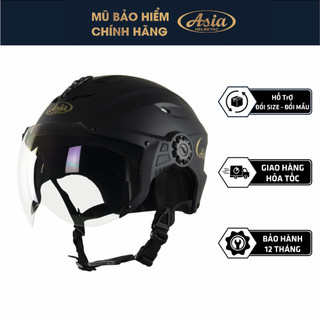 Mũ nón bảo hiểm nửa đầu có kính chính hãng asia mt-117k gọn nhẹ bảo hành 12 tháng