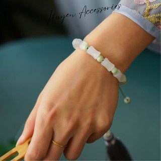 Vòng tay phong thủy may mắn đá ngọc - HN87
