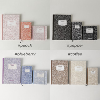 Sổ tay vở 200 300 500 trang kẻ ngang dot grid khổ vuông tặng kèm sticker Crabit Composition