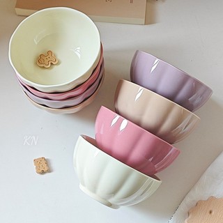 Bộ 4 Bát Gốm Ceramic Tráng Men Bóng Gongdong Cao Cấp 300ml Màu Pastel Nhẹ Nhàng
