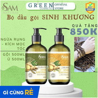 Bộ dầu gội gừng Sinh Khương Sam Natural [𝑭𝒓𝒆𝒆𝒔𝒉𝒊𝒑] chống rụng kích mọc tóc 500ml - Hàng chính hãng (Date T1/2027)