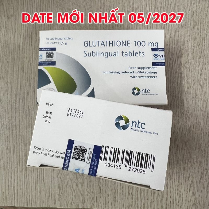 [COMBO 3 HỘP ] Viên Ngậm Trắng Da Glutathione 100mg Nhập Nhẩu Italy- Viên Trắng Da Toàn Thân- ROCY