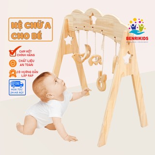 Kệ Chữ A Cho Bé, Kệ Treo Nôi Và Bóng Montessori Vải An Toàn Cho Trẻ, Đồ Chơi Sơ Sinh