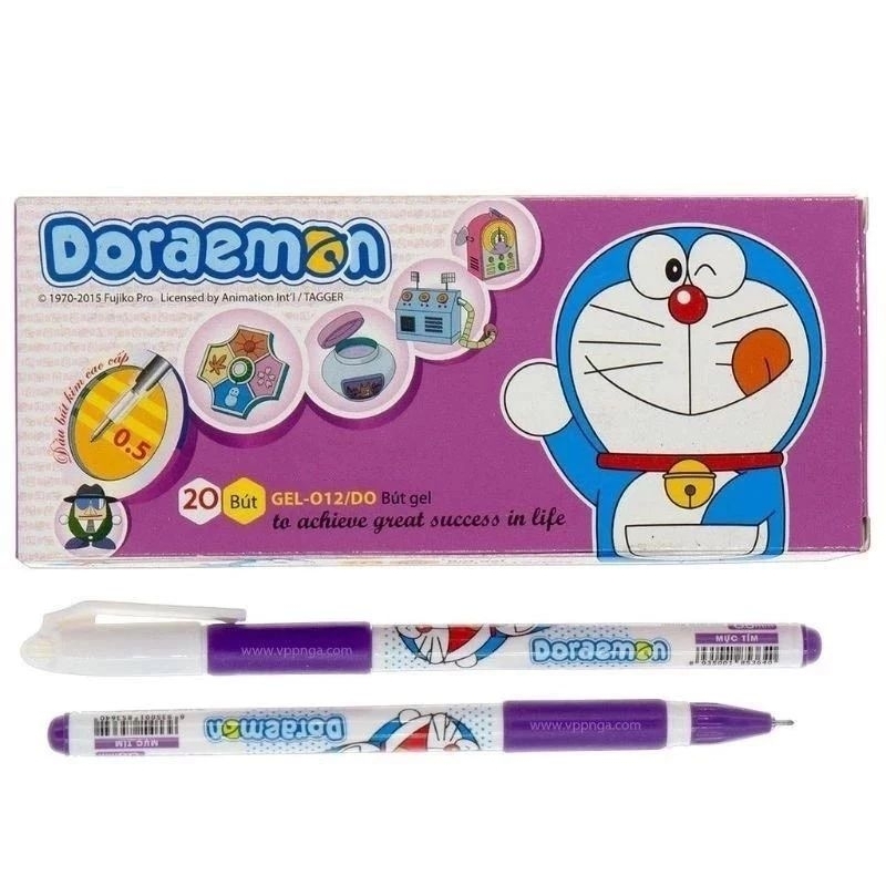 Set 2 Bút bi, nước mực tím cho học sinh tiểu học, cấp 1 các loại Thiên Long, Doraemon, Bebe