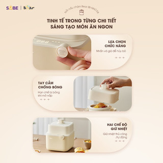 Nồi nấu cháo chậm Bear 0,8L/ 1,6L