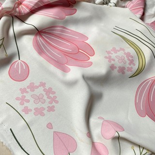 Khúc 3m2 THUN LỤA HỌA TIẾT - Chất Vừa, Giãn Nhẹ, Rũ - Khổ 1m5 - May Đầm, Bộ, Kiểu
