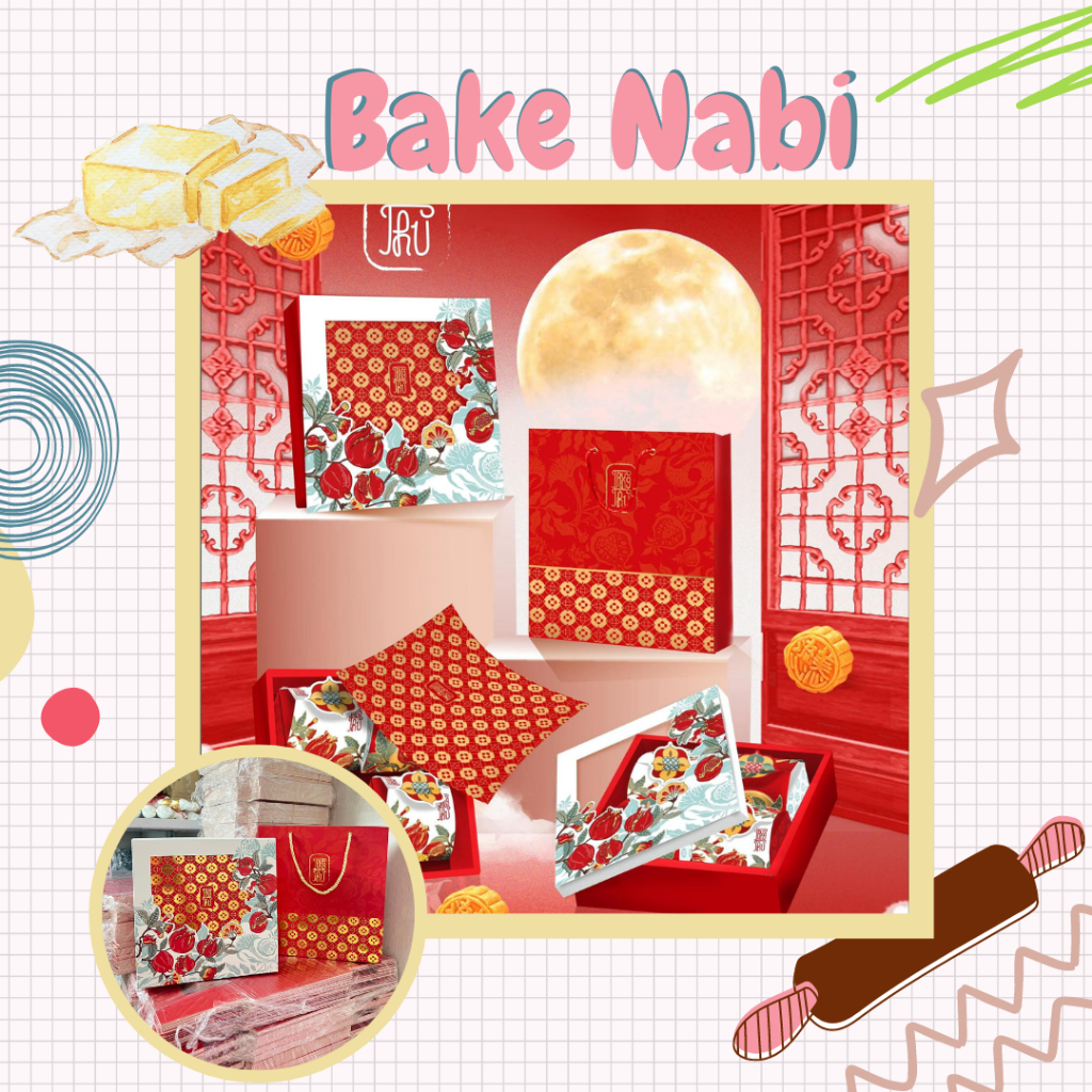 (TRUNG THU) HỘP TRUNG THU 4 BÁNH LỰU PHÚ QUÝ - ĐỰNG 4 BÁNH 150GR-250GR