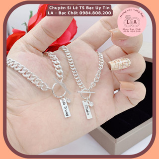 Lắc tay đôi chuẩn bạc ta, khắc theo yêu cầu,bao hàng nét như mẫu LA48