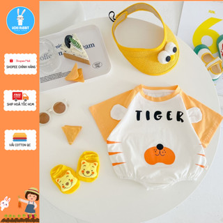 , bộ đồ bodysuit Panda Tiger cho bé sơ sinh 5-10kg vải mềm thoáng mồ hôi, UCHI35