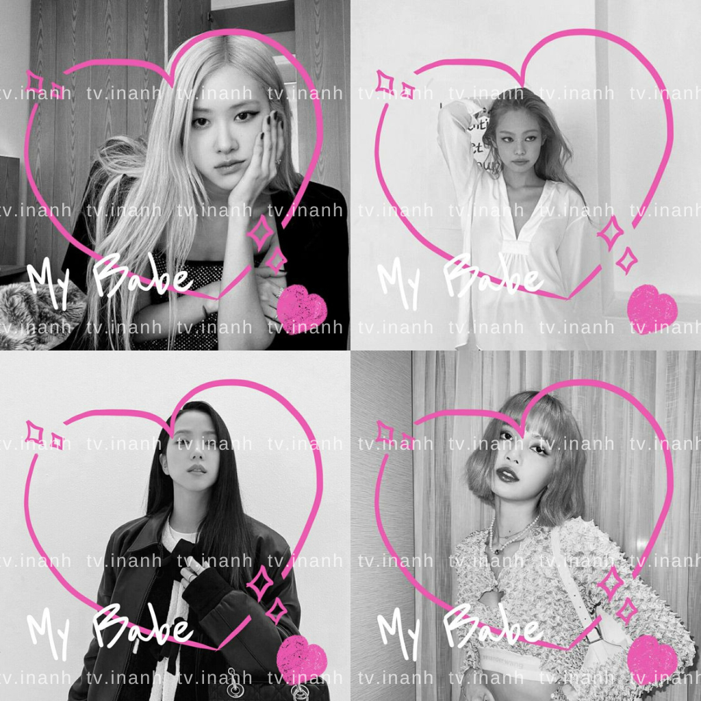[HỎA TỐC] Set 35 sticker niêm phong BLACKPINK - Ver Black Heart Pink