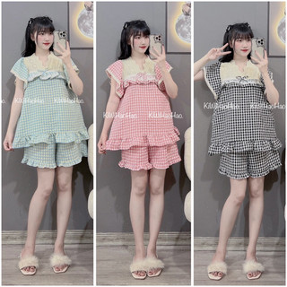 Bộ bầu mặc nhà mùa hè cộc tay chất mát  - Đồ bộ bầu mặc được sau sinh