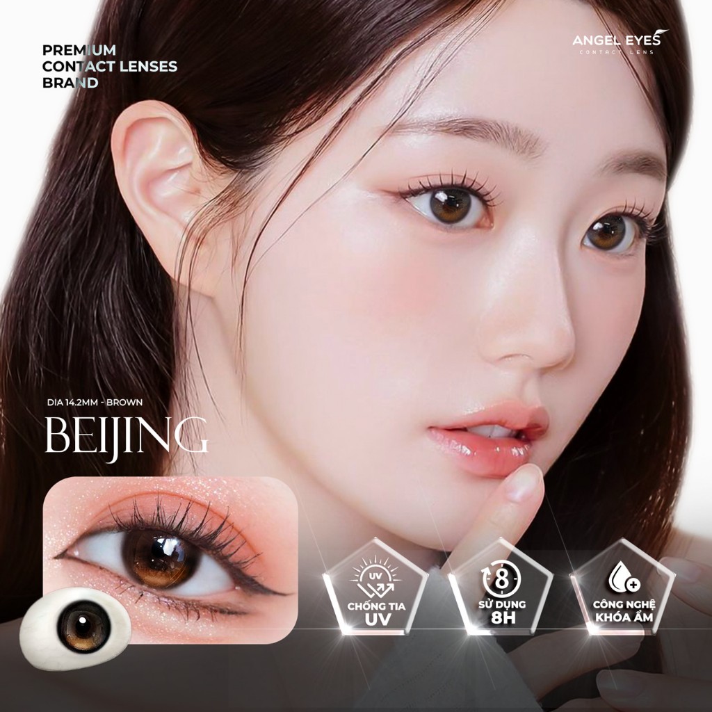 [POLYHEMA VĨ 8H] Kính áp tròng KHÔNG ĐỘ - Lens Angle Eyes - Chất liệu Polyhema - Đeo 8h, HSD 6 tháng