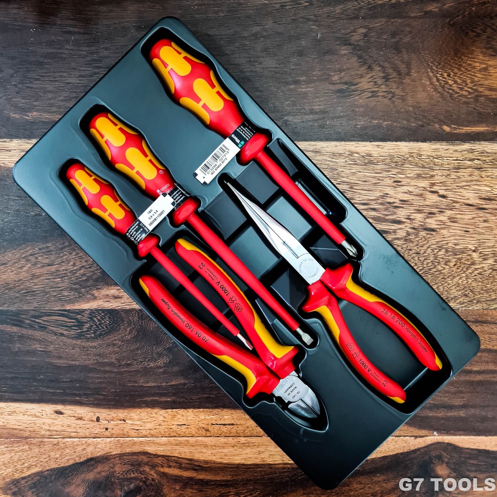 Knipex 00 20 13 - Bộ VDE Tool Gồm 5 Chiếc Kìm Knipex & Tua Vít Wera