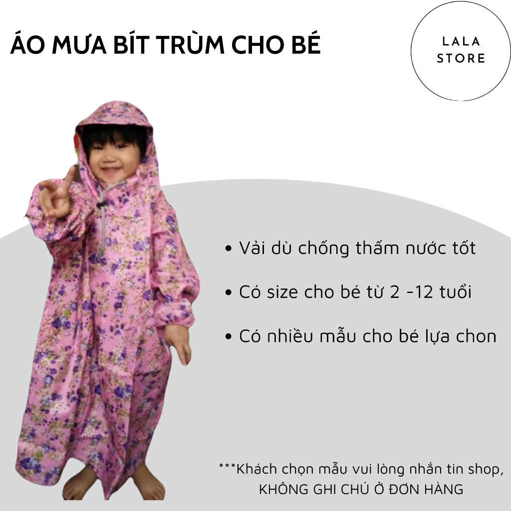 Áo mưa bít trùm cho bé