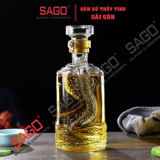 Bình Thủy Tinh Trụ Rồng Có Khuyên Khoá 500ml | BCR.TR.500