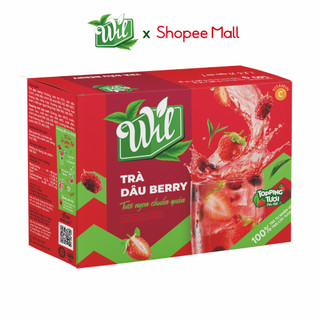 Trà dâu berry Wil trà hòa tan có topping dâu thật hộp 140g