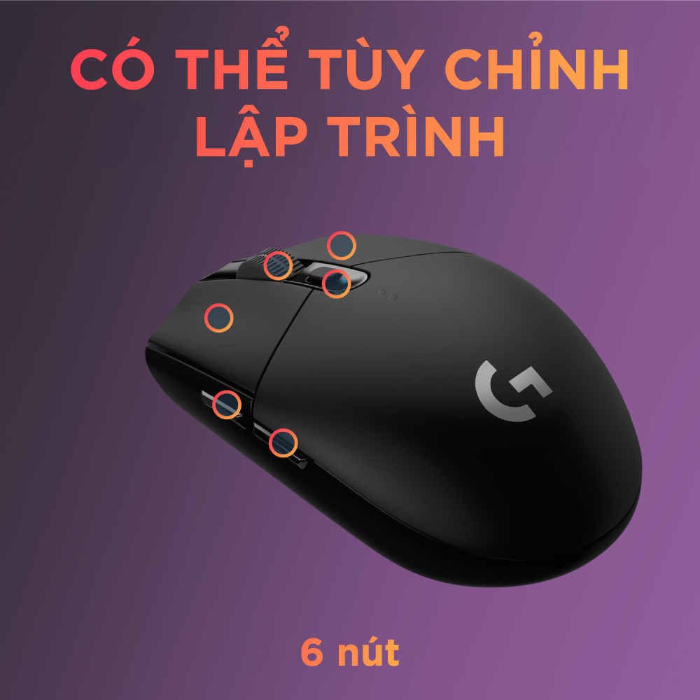 Chuột gaming không dây Logitech G G305 LIGHTSPEED - Hero 12K DPI, Nhẹ 99g, 6 nút lập trình, Pin 250h | BigBuy360 - bigbuy360.vn